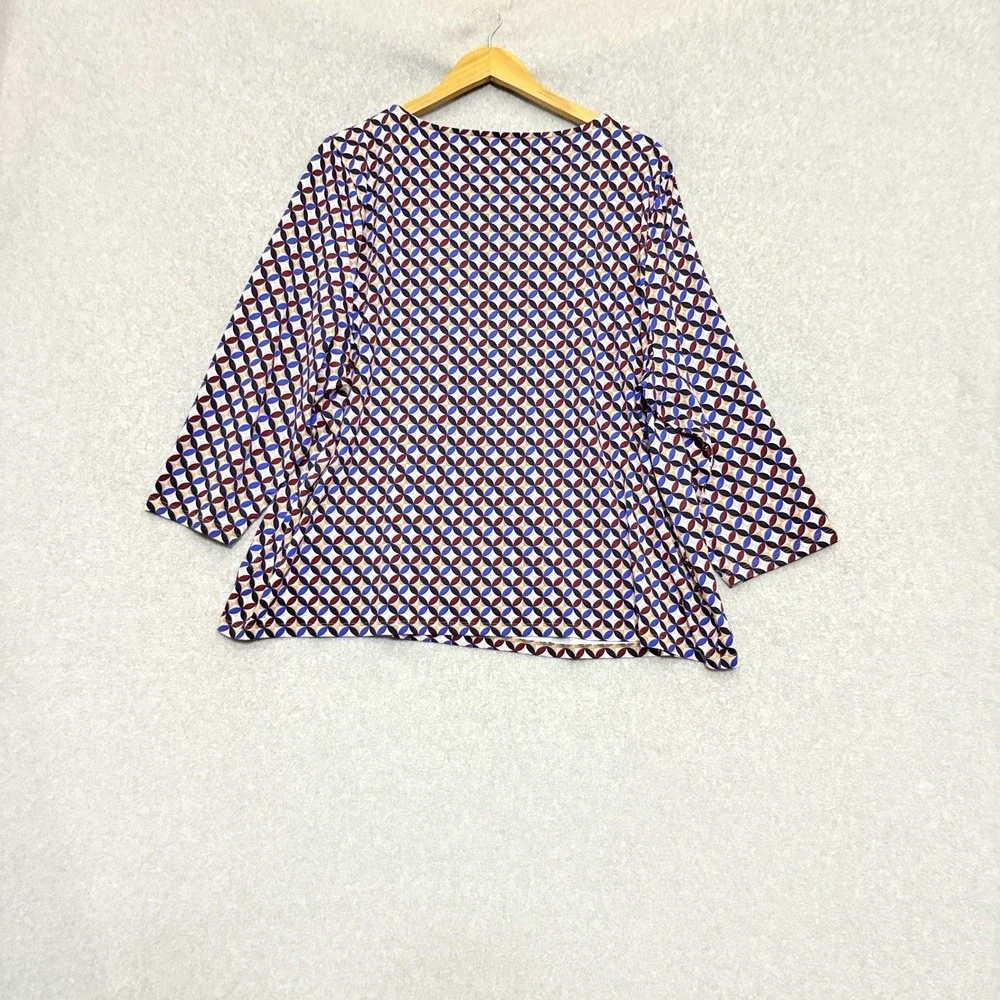 Talbots Top‎ Size 3X Abstract Liquid Knit Blouse Artsy Office Popover Stretchy
